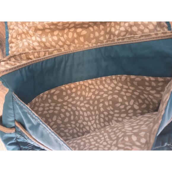 Fossil Key-Per Turquoise Quilted Messenger Bag Laptop Bag Crossbody - Picture 5 of 11